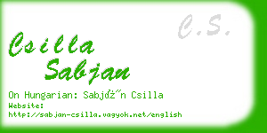 csilla sabjan business card